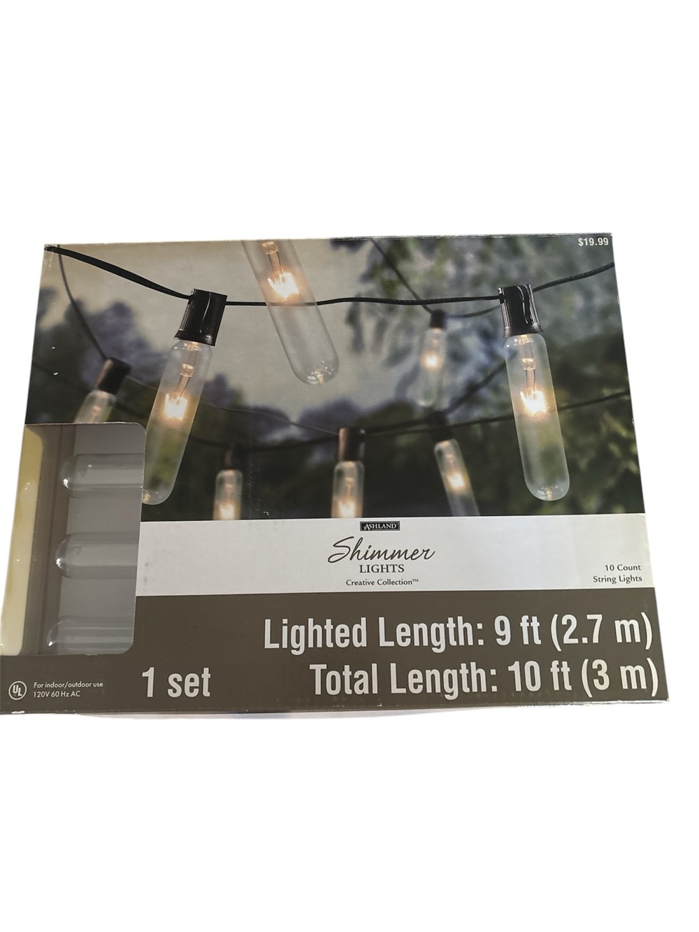 Shimmer String Lights - Clear Bulbs on Black Cord